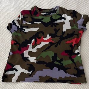 Valentino Multicolor Camouflage Tee